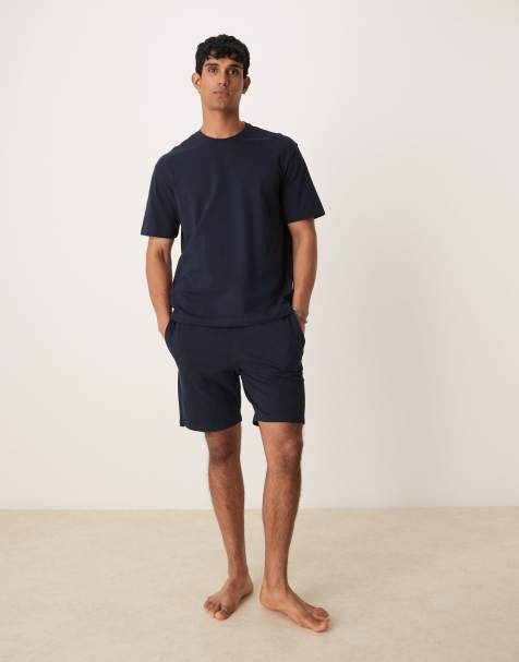 Mango - Pigiama in jersey color blu navy con pantaloncini e T-shirt - view 1