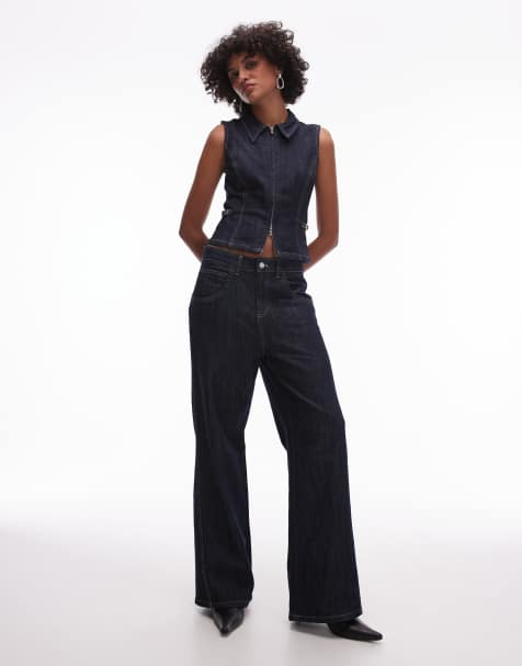 Mango – Pina – Locker sitzende Jeans in dunkelblauer Waschung mit geradem Schnitt, Kombiteil - view 1