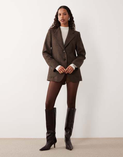 Mango – Piper – Elegantes Set in Braun mit Blazer und Hose - view 1