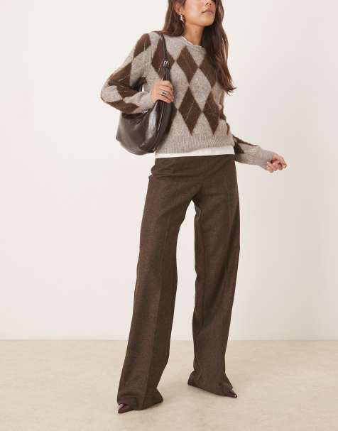 Mango - Piper - Pantaloni sartoriali marroni in coordinato - view 1