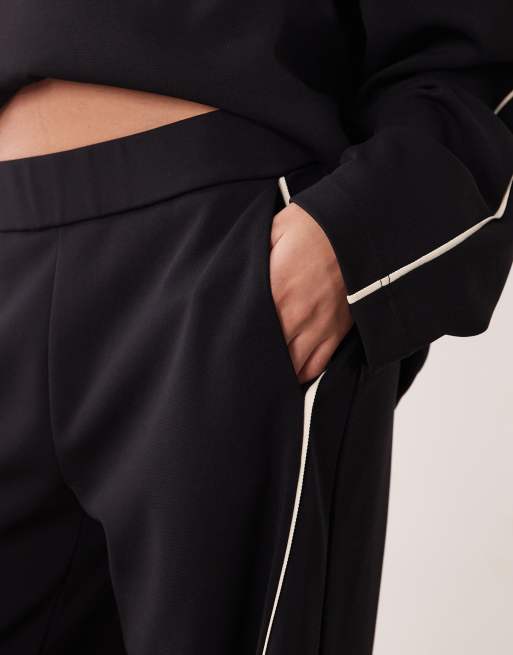 Mango Pipin knitted straight trouser co-ord in black, 5 of 5