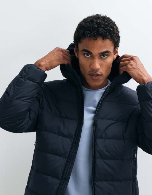 Mango piumino con cappuccio navy, 2 di 5