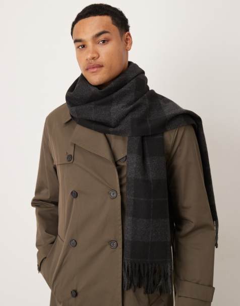 Mango plaid scarf in black - view 1