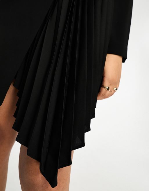 mango pleated blazer dress Mango Women's Pleated Detail Blazer Dress - Black