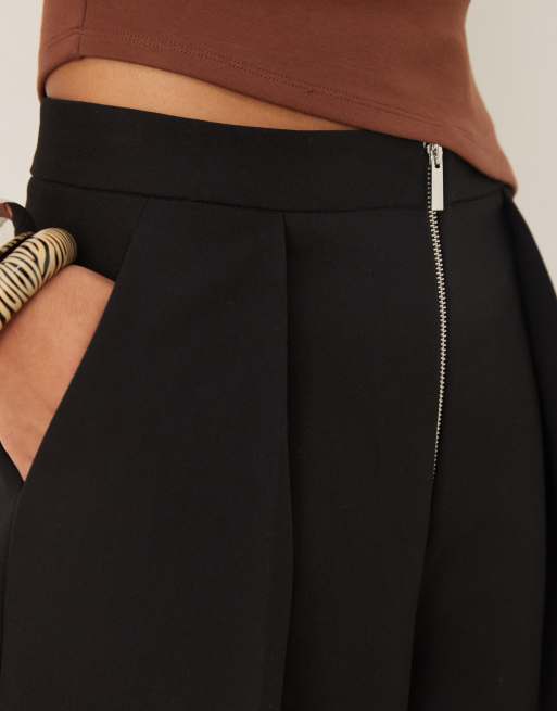 Mango pleat detail tailored trouser in black, 3 of 5