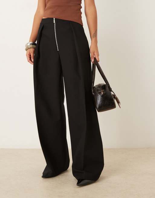 Mango pleat detail tailored trouser in black, 4 of 5