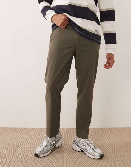 Mango pleat front adjustable waist trousers in sage green, 2 of 5