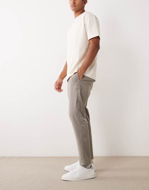 Mango pleat front adjustable waist trousers in stone, 3 of 5