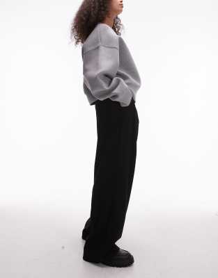 Mango Pleat Front Relaxed Fit Pants In Black In Black