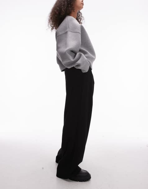 Mango pleat front relaxed fit trousers in black - view 1