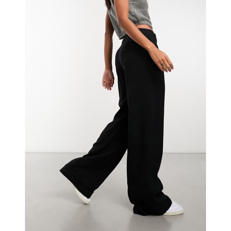 Straight leg pants with pressfold black (TALL) - Mauré