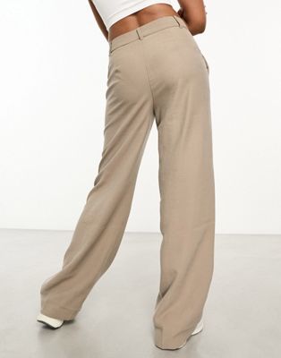 Mango Jim Tailored Straight Leg Trousers, Brown, 6