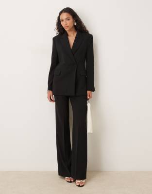 Mango Pleat Front Tailored Pants In Black