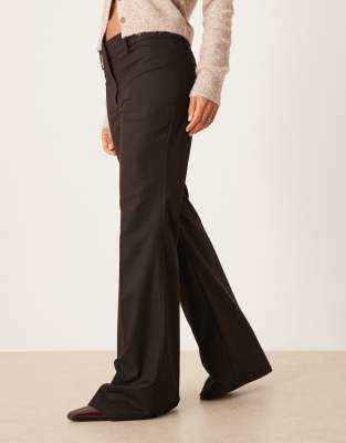 Mango Pleat Front Tailored Pants In Brown