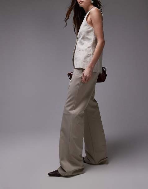 Mango pleat front tailored pants in light beige - view 1