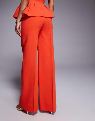 Mango Pleat Front Tailored Pants In Orange