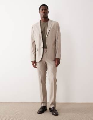 Mango Pleat Front Tailored Straight Pants In Neutral