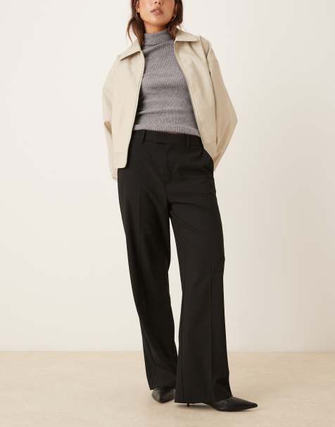 Mango pleat front tailored straight trouser in black - view 1