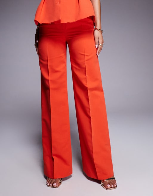Mango pleat front tailored trouser co-ord in red, 4 of 5