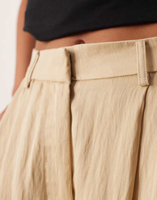 Mango pleat front tailored trouser in beige, 4 of 5