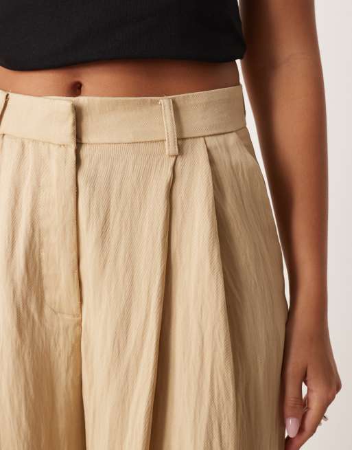 Mango pleat front tailored trouser in beige, 5 of 5