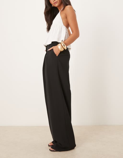 Mango pleat front tailored trouser in black, 4 of 5