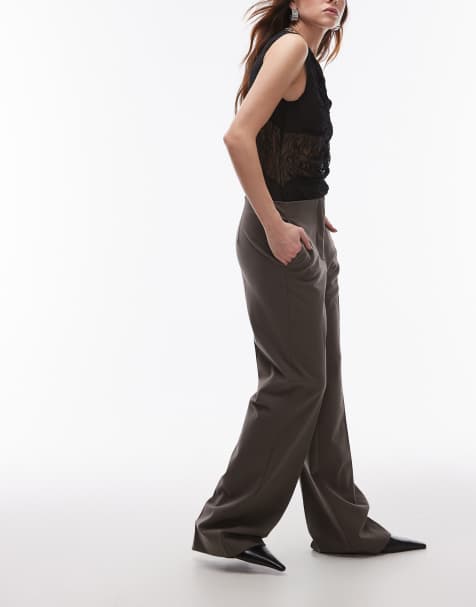 Mango pleat front tailored trouser in brown - view 1