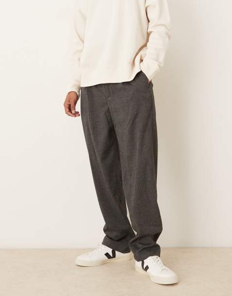 Mango pleat front tailored trouser in grey