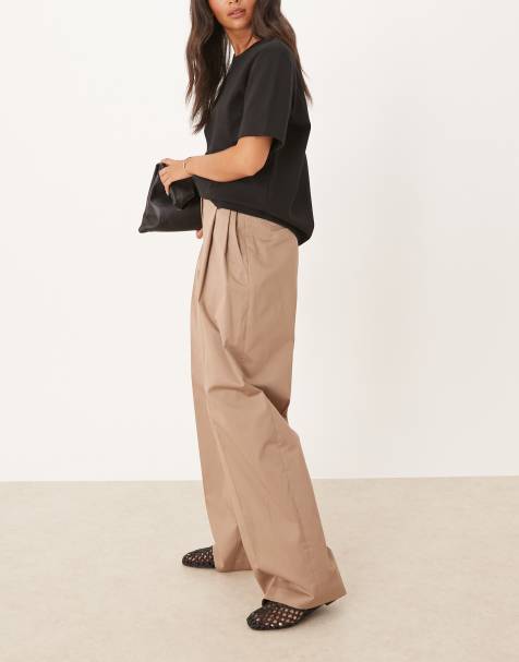 Mango pleat front tailored trouser in light beige - view 1