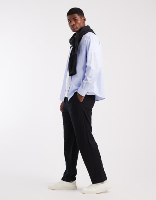Mango pleat front tailored trouser in navy, 3 of 5