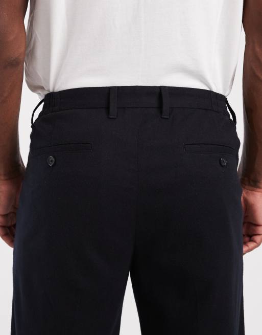 Mango pleat front tailored trouser in navy, 4 of 5