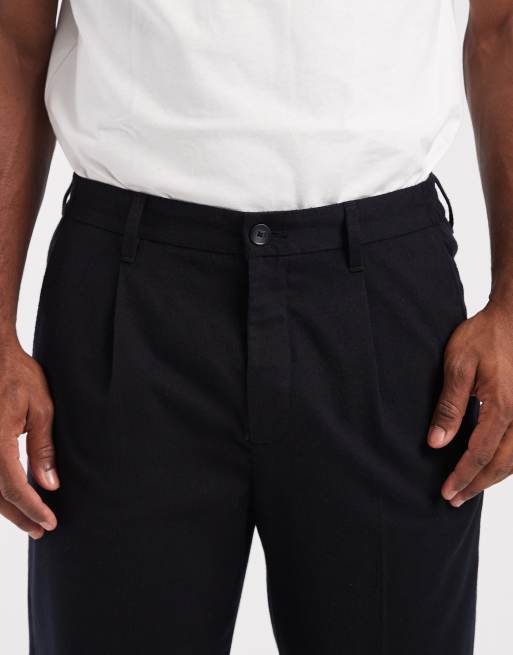 Mango pleat front tailored trouser in navy, 5 of 5