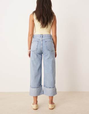Mango Pleat Front Turn Up Jeans