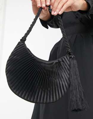 Mango Pleated Bag In Black ModeSens