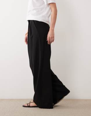 Mango Pleated Front Relaxed Tailored Pants In Black