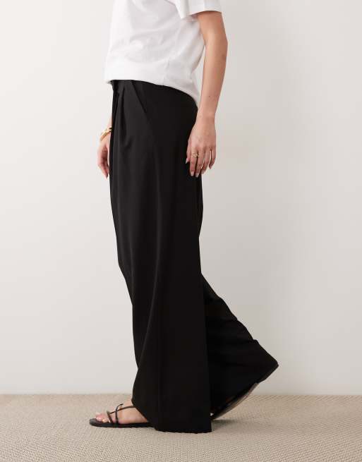 Mango pleated front relaxed tailored pants in black, 2 of 5