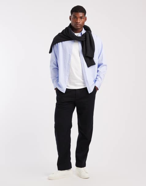 Mango pleated front tailored pants in navy - view 1