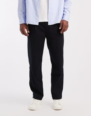 Mango Pleated Front Tailored Pants In Black