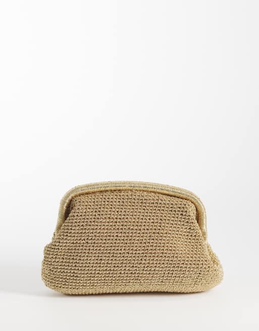 Mango - Pochette intrecciata color oro 