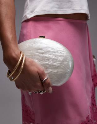Mango - Pochette ovale - Blanc nacré