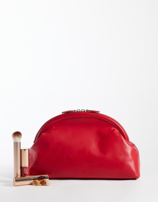 Mango pochette oversize en cuir rouge, 2 de 4