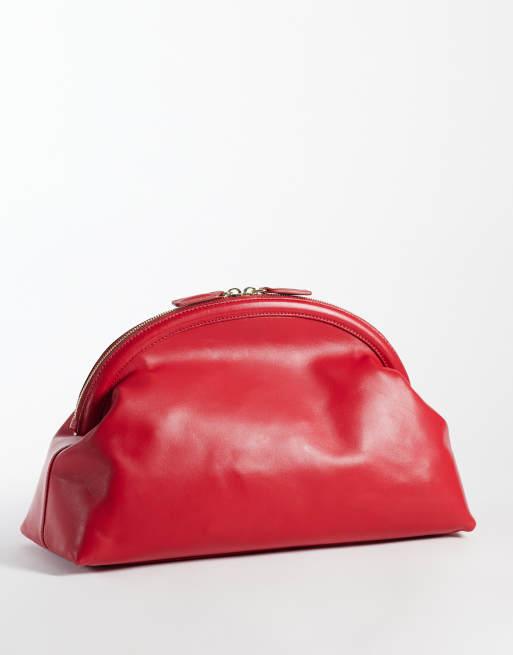 Mango pochette oversize en cuir rouge, 4 de 4