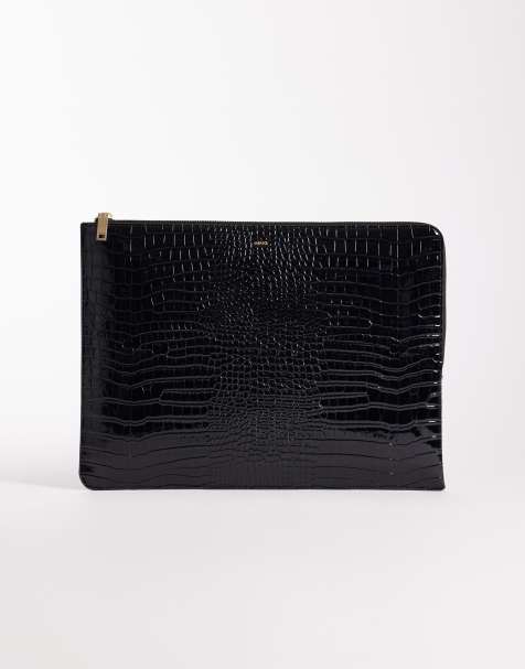 Mango - Pochette pour ordinateur portable - Noir croco - view 1