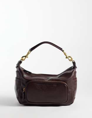 Mango Pocket Detail Shoulder Bag In Red