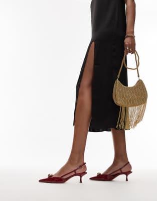Mango Pointed Heels With Gold Detailing