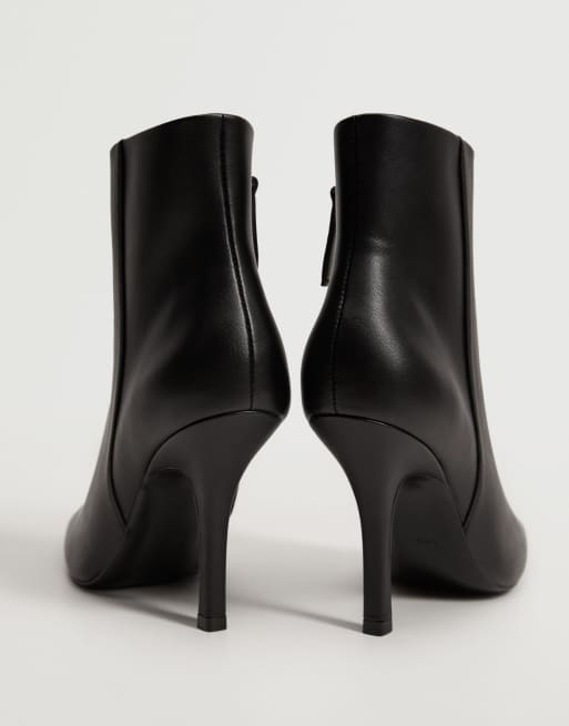 Black slim heel ankle hot sale boots