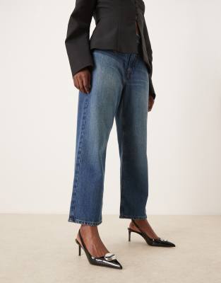 Mango Pointed Toe Slingback Heels With Statement Hardware In Black