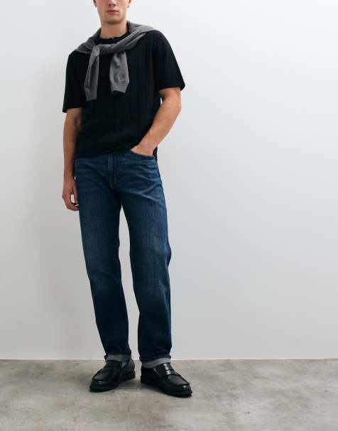 Mango Pola straight jeans in donkerblauw - view 1