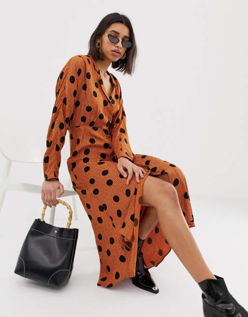 Orange and black polka hotsell dot dress