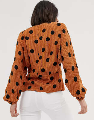 asos polka dot blouse